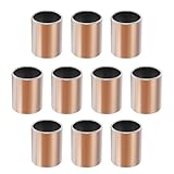 FOCMKEAS 10 Pcs Sleeve Bearings 12mm Bore x 14mm OD x 15mm Length Plain Bearings Wrapped Oilless Bushings Brass Self-Lubricating Sintered Bronze Bushings for Industrial Machinery & Sliding Parts