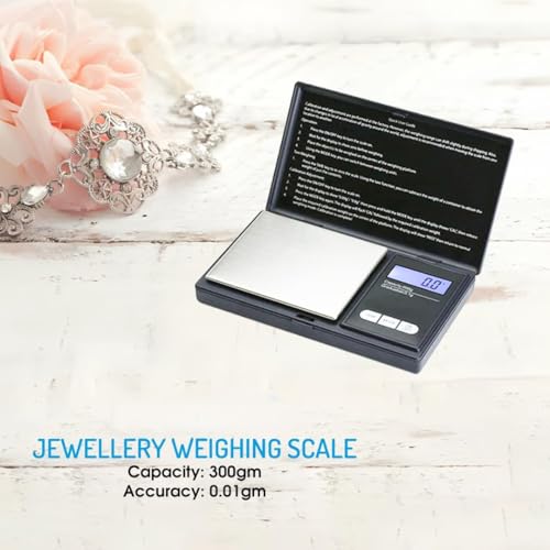 Image of Digital Kitchen Weighing Scale 300 x 0.01g Precision | Mini Electronic Weight Machine for Home & Food | Compact Gram Weighing Machine with LCD Display for Cooking & Diet Use