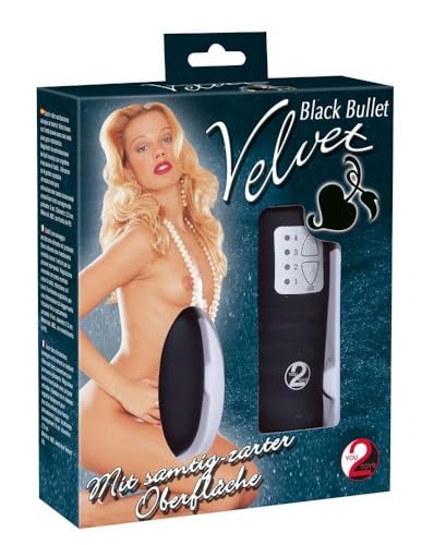 You2Toys 'Velvet Bullet' - kraftvolles Vibro-Ei für Frauen, 4 Vibrationsmodi, weiche Oberfläche, zur Vagina-, Klitoris und Anus-Stimulation, schwarz