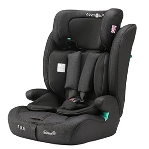 Cozy N Safe Fuji i-Size 76-150cm Child Car Seat (up to 12 Years Old), Forward Facing, 3-Point seat Belt, 5-Point Harness Upto 105cm,high-Back Booster to 150cm, Side Impact Protection (Onyx)