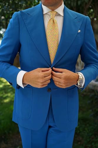 Image of OTAA Floral Necktie Casual Ties for Men - Perfect Neck Tie for Groomsmen Wedding Ties or Formal Occasions