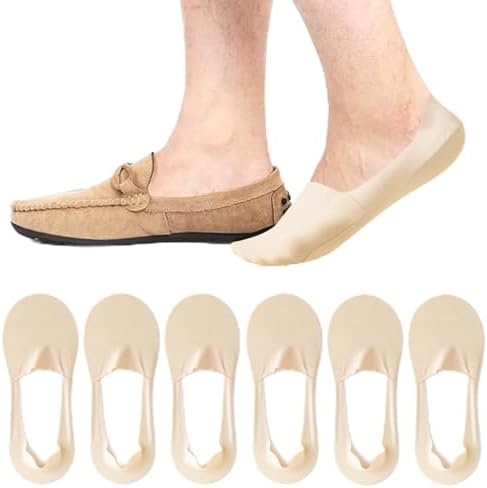 Men's Thin No Show Socks for Loafer, Invisible Low Cut Liner Sock 6 Pairs