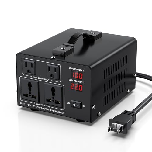 JARXIOKE �ψ��� 1000VA �A�b�v�g�����X �_�E���g�����X 100V����220V �C�O�d�C���i����{�Ŏg�p ���o�͓d�������ؑ֓d���ϊ��� �C�O���s�p �y100V 220V�o�͓d���Ή��z