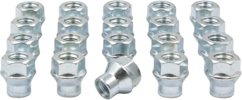 Image of Wheel Accessories Parts 20 Pcs 1 /2 inch-20 Thread ET Bulge Acorn (Extra Thread) 1.57 Long Lug Nuts Bright Zinc 3 /4 inch 19mm Hex Fits Ford Mustang Jeep Wrangler & Many Vintage Dodge Chevy Ford Vehicles
