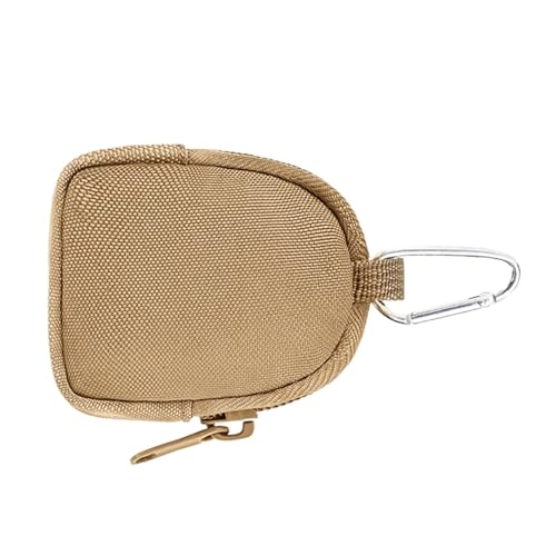 Tiny Pouches バックパック - オックスフォード布製スモールバックパックキーチェーン、多機能ハンドバッグスタイルキーリング。8cm/3.15インチの小型バッグアクセサリー、鍵、コイン、イヤホン用のかわいいジッパーウォレットバッグ。, カーキ,
