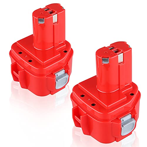 VANON 2Stück12V 3.6Ah NI-MH Ersatzakku für Makita PA12 1220 1222 1233S 1233SA 1233SB 1233 1234 1235 1235B 1235F 192696-2 192698-8 192698-A 193138-9 193157-5 ML120 Akku-Elektrowerkzeug Cover