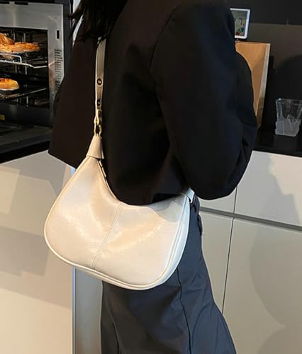Shoulder Bag for Women Soft PU Leather Crescent Tote Handbag Retro Classic Satchel Crossbody Underarm Hobo Purse Clutch3