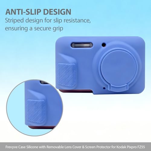 Funda de silicona para cámara Kodak PIXPRO FZ55, azul miniatura 3