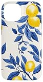 Italian Blue Tiles Pattern With Lemons Cover Phone Case for iPhone 14