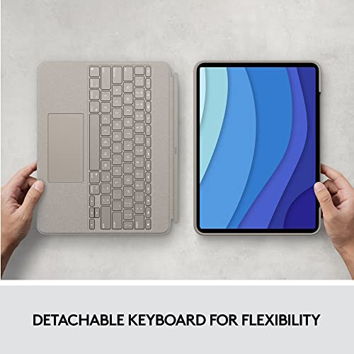 Logitech Combo Touch iPad Pro 12.9-inch (5th, 6th gen - 2021, 2022) Keyboard Case - Detachable Backlit Keyboard with Kickstand, Click-Anywhere Trackpad, Smart Connector - Sand; USA Layout by Logitech - Image 8