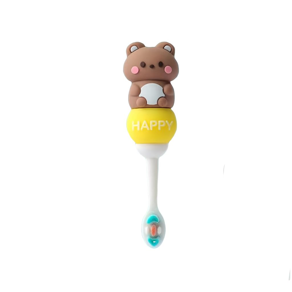 ZIBUYU® Baby toothbrush for 1 to 7 years ultra soft bristles cartoon bear handle easy grip toddler first toothbrush gentle cleaning-image-11