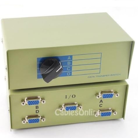 CablesOnline 4-Way VGA (HD15) Manual Switch Box (SB-009)