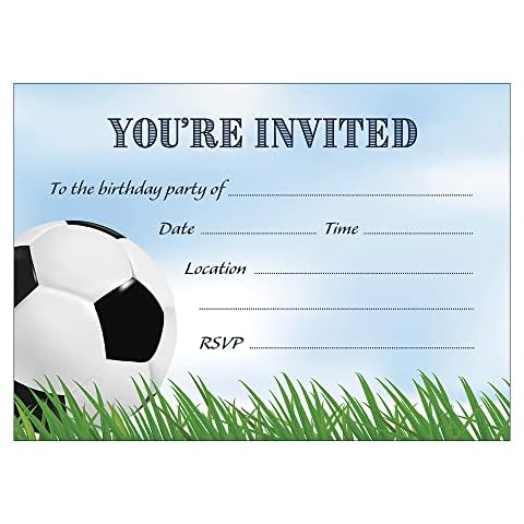 Football Birthday Party Invitations - With Matching White Envelopes - Pack Of 15 Cover