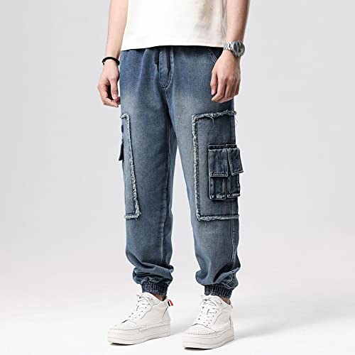 Men's Baggy Jeans Hip Hop Cargo Loose Fit Skateboard Denim Pants S-6XL2