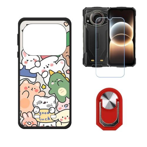 BMPNLSZ �K�pDoogee Fire 7 Ultra�p+HD�����K���X�ɓK�����ėpTPU�P�[�X�A�V���J�Q���P�[�X�o���p�[�ی�o�b�N�P�[�X-�ɓK����9�d�x�X�N���C�u�h�~�X�N���[���v���e�N�^(6,6") + ���O���\�Ŕėp�I��360�x��]�\�ȃX�e��
