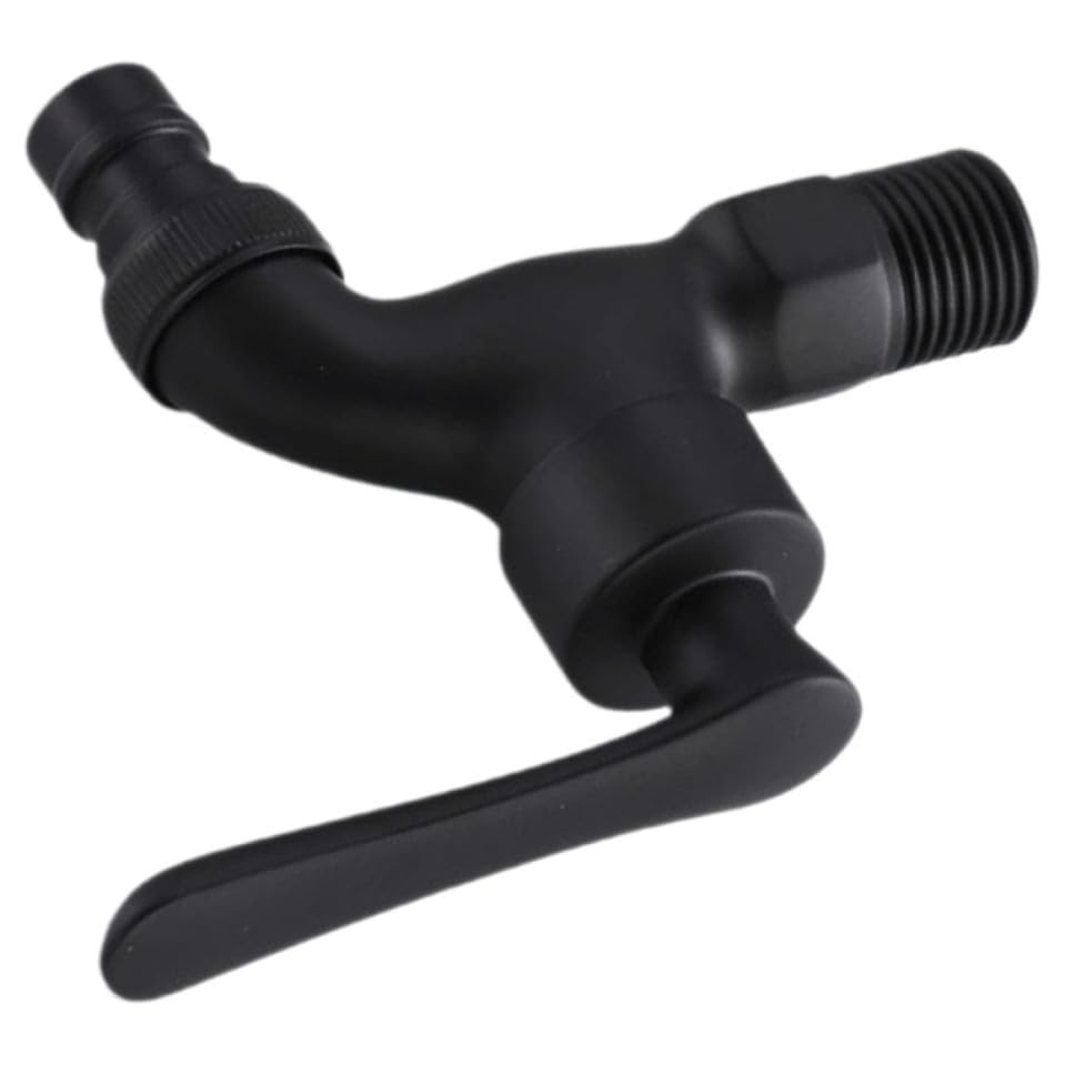 Grifo de cobre negro vintage de pared para agua fría en cocina y exterior