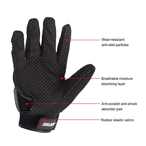 Luvas de motocicleta KKmoon com tela sensível ao toque, masculino, com dedos inteiros, motociclismo,