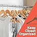 Natural Wooden Hangers 100 Pack – Heavy-Duty with 360° Swivel Hook, Non-Slip, Pants Bar & Shoulder Grooves - Wooden Hangers for Suits, Jackets, Dresses & Camisoles, Space-Saving and Smooth Finish