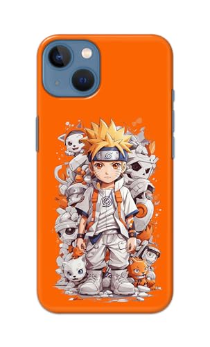 Image of Plastic Printfidaa Printed Hard Back Cover Case For Apple Iphone 13 Back Cover (Famous Anime Cartoon Character) -112, Orange