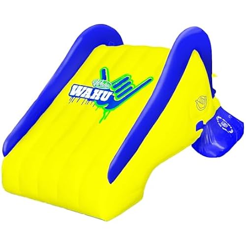 Wahu Rippa Dippa Pool Slide | Steep, Fast Ride with Continuous Spray | Backyard Inflatable, Durable & Colorful Water Slide | 7.2ft Long x 4.6ft High, Weight Limit of 154lbs | Ages 6+