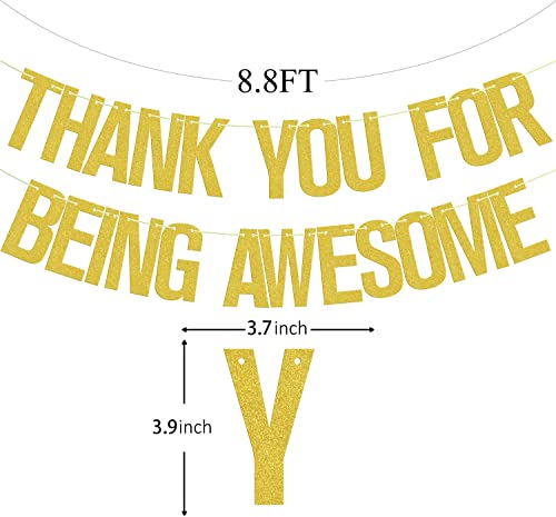 Thank You For Being Awesome Banner Gold Glitter, We Will Miss You Banner, Birthday,For Retirement Farewell Going Away Office Work Party Decorations #TOP1