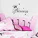 TYOLOMZ Prinzessin Abnehmbare Art Vinyl Wandhaupt Room Decor Wandaufkleber DIY Vinyl Kunstwand Wasserdichte Schlafzimmer Dekorative Aufkleber