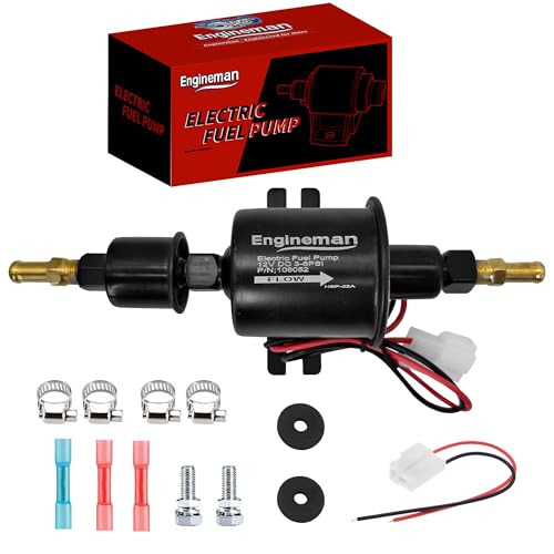 ENGINEMAN Electric Fuel Pump 12V Electric Transfer for Universal Low Pressure Gas Diesel Fuel Pump 3-6psi HEP-02A For Lawn Mower Carburetor Cars Trucks Boats