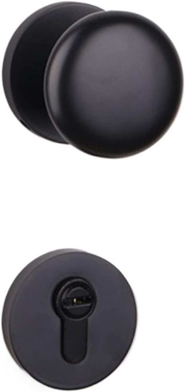 American Golden Door Lock Indoor Door Ball Lock Simple Light Luxury Black Silent Lock Bedroom Wooden Door Split Lock(H)