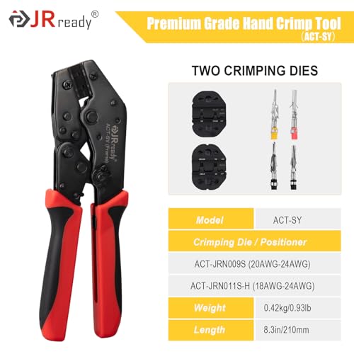 Image of JRready 3.0 /4.2mm Pitch Two Types 2 4 6 8 Circuits Male & Female Receptacle Plug Connector Kit with Crimp Tool,Compatible with Molex Micro-Fit 3.0 and Mini-Fit Jr Connector,Free Hanging,ST6492
