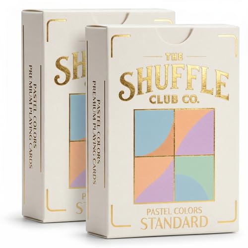 Shuffle Club Co Pastel Playing Cards (2-Pack) – Modern Soft-Color Aesthetic Deck | Premium Italian Linen 310GSM | Minimalist Poker Cards | Gift for Hosts, Bridesmaids & Design Lovers