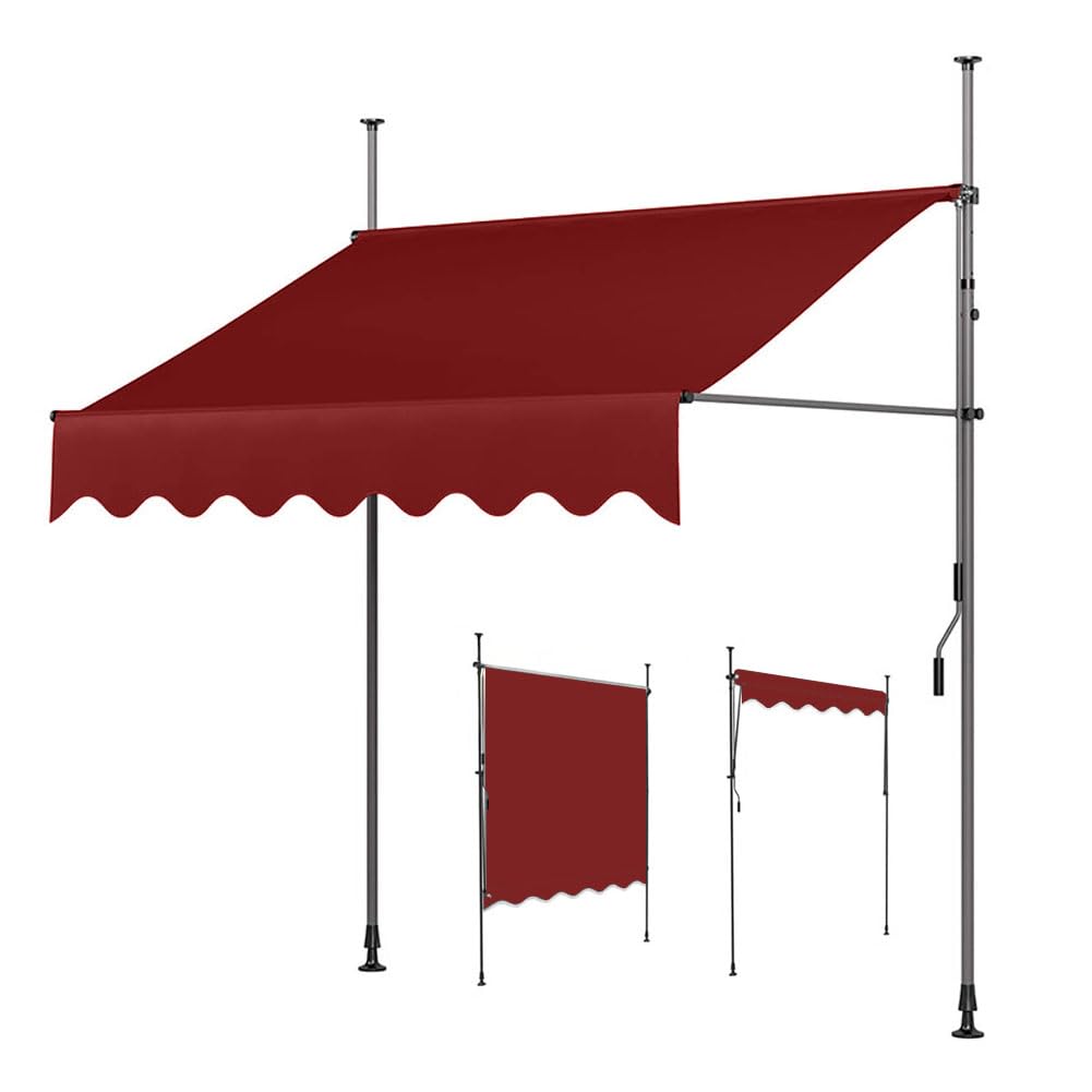 Auvent de jardin rouge anti-UV 300 cm pour éliminer la chaleur du patio