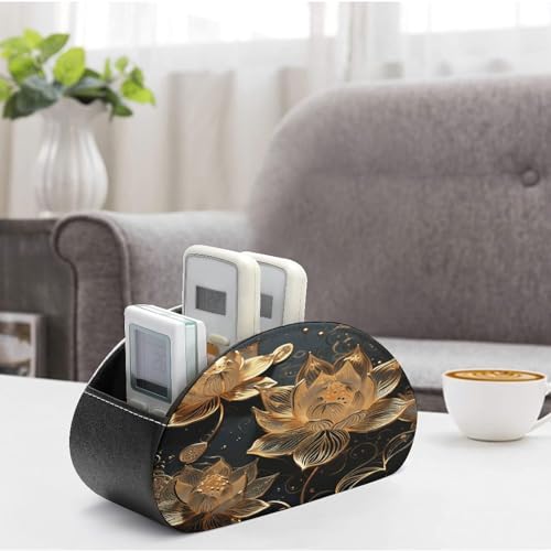 Support de télécommande en cuir bohème à 5 compartiments pour table de chevet