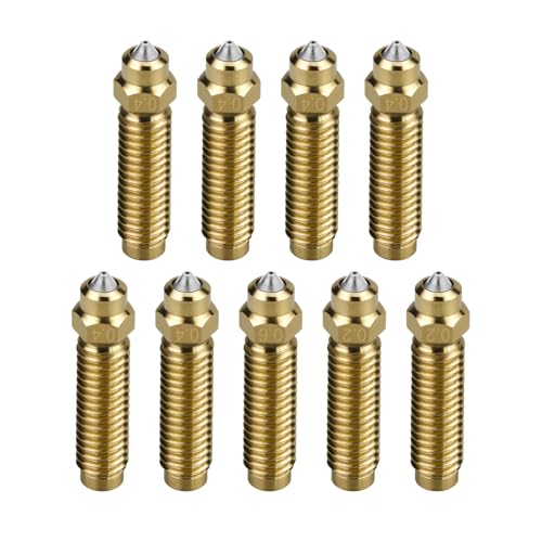 3D Printer Nozzles Kit for Elegoo Centauri Carbon 9pcs Centauri Hot-end Centauri hot-end Brass bimetal Nozzle High Temperature and Wear Resistant 3D Printer Extruder Hotend Nozzle Accessories