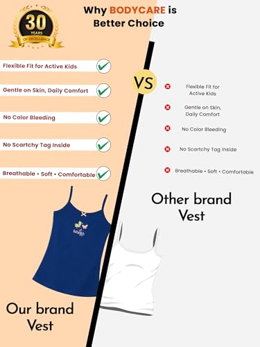 Image of Kids Girl's Regular Fit Vest | 100% Cotton| Skin Friendly | Lightweight | Sleeveless Design | Pack of 3 Print (Color & Print May Vary)