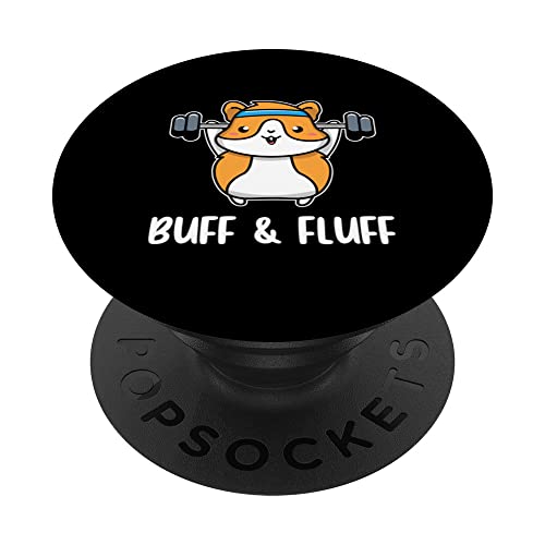 Buff And Fluff Hamster Pet Owner Animal Lover Rodent Pet PopSockets Swappable PopGrip, Black