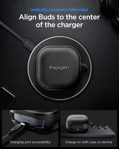 Image of Spigen Samsung Galaxy Buds 4 / Buds 4 Pro Case [Carabiner Included] [Shock-Proof] [Light Compact] Classic Fit Cover (PC+PA) - Black