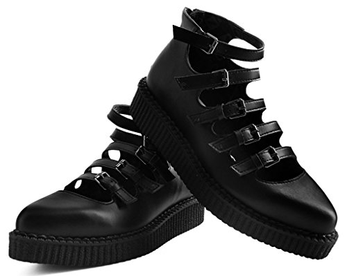 T.U.K Womens Multi-Strap Pointed Mary Jane Creeper3