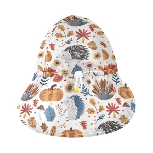 Jungle Animals Hedgehog Pumpkin Wildflower Toddlers Sun Hat Boys Bucket Hats Girls UPF 50+ Protection Adjustable Travel Essentials3