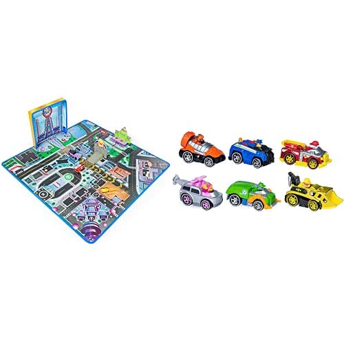 Paw Patrol Movie Adventure City Playmat & 6 Pack Gift Pack Diecast Cars Kids Toys Bundle