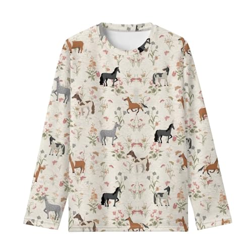 Renewold Boys Girls Tees Kids T-Shirt Long Sleeve Crewneck T Shirts Casual Athletic Tops Clothing for Home School Travel4