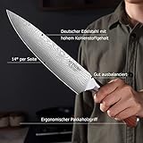 YOTSUBA Kochmesser 20cm, Chefsknife aus rostfreiem Hochkarbonstahl X50CrMoV15, professionelles...
