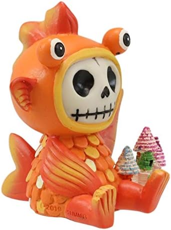 Miniatura 2 de Ebros Gift Acuario pez dorado de ojos grandes huesos peludos con colorido castillo de Atlantis bajo el agua, figura de castillo de 3 pulgadas de