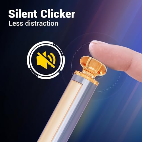 Image of WRITECH Gel Pens Black Ink: Sleek Metal Barrel Pen Fine Point 0.7mm Retractable 3ct No Smear Quick Dry Smooth Writing Silent Clicker Space Up Astroline
