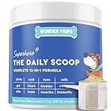 Premium 12-in-1 Multivitamin Powder for Dogs Food Topper – Daily Scoop Multivitamin Dog Supplement for Joints, Digestion, Skin, Heart & Immunity – Probiotics, Collagen, Glucosamine, Mushrooms–7.3oz