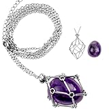 Rollooo Handmade Crystal Holder Necklace - Stainless Steel Cage for Stone, Crystal Pendant Necklace with Adjustable Length, Quartz Gemstone Jewelry for Women Men 1