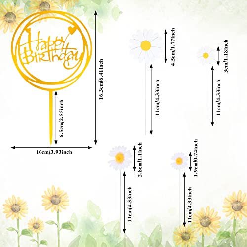 Benbo 30 Pieces Daisy Cake Toppers White Flower Cake Decorations Chrysanthemum Cupcake Toppers Picks For Daisy Birthday Party Wedding Baby Shower Summer Themed Photo Prop Girls Boys #TOP1