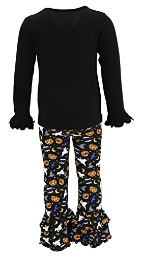 Image of Unique Baby 2 Piece Girls Double Ruffle Leggings and Long Sleeve Shirt Clothes Set Kid and Toddler Girl Outfit