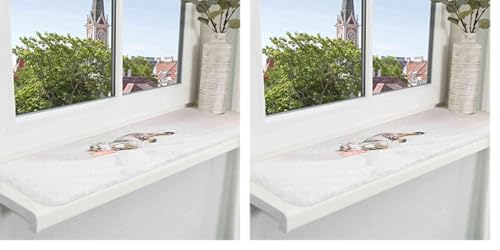 TRIXIE 37125 Liegematte Nani für Fensterbank, 90 × 28 cm, grau (Packung mit 2)