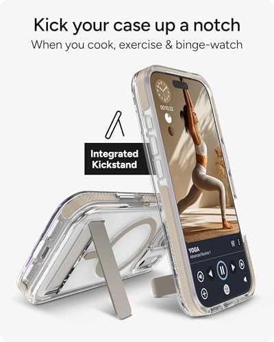 Image of ZAGG Santa Cruz Snap Case with Kickstand for iPhone 17 Pro - Titanium, Drop Protection (13ft /4m), MagSafe Charging Compatible, ClearGuard Anti-Yellowing Technology, Scratch Resistant Phone Case