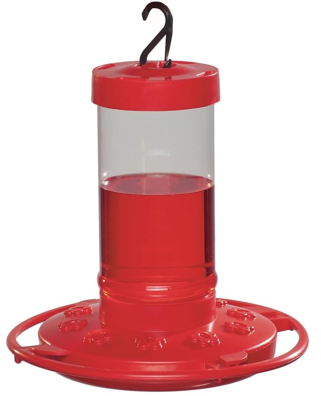Rocky Mountain Goods Hummingbird Feeder – 16 oz Bright Red Plastic – Wide Mouth for Easy Filling and Cleaning – Includes S-Hook – Multiple Feeding Ports for More Hummingbirds